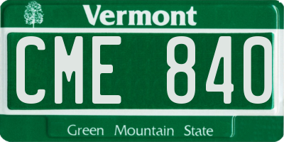 VT license plate CME840