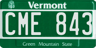 VT license plate CME843