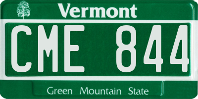 VT license plate CME844