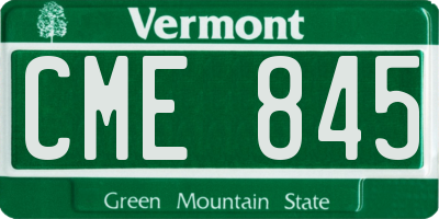 VT license plate CME845