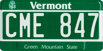 VT license plate CME847