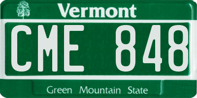 VT license plate CME848