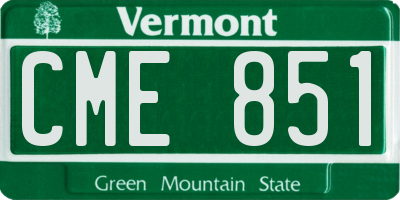 VT license plate CME851