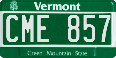 VT license plate CME857