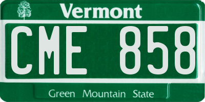 VT license plate CME858
