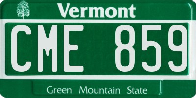 VT license plate CME859