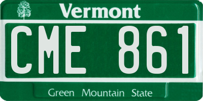 VT license plate CME861