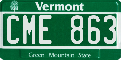 VT license plate CME863