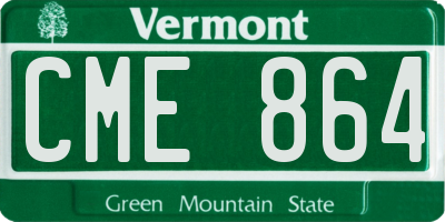 VT license plate CME864