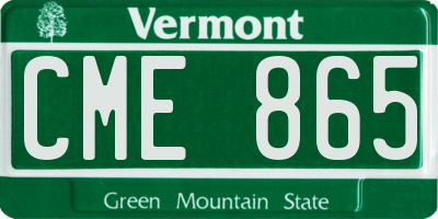 VT license plate CME865