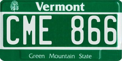 VT license plate CME866