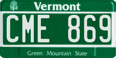 VT license plate CME869