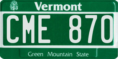 VT license plate CME870