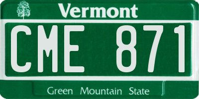 VT license plate CME871