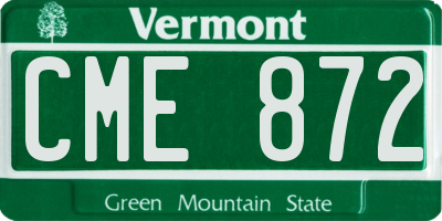 VT license plate CME872