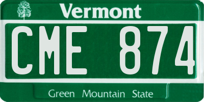 VT license plate CME874