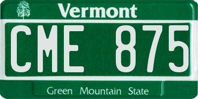 VT license plate CME875