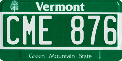 VT license plate CME876