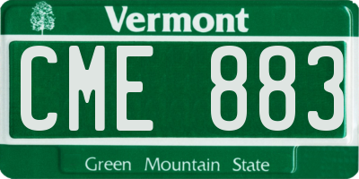 VT license plate CME883