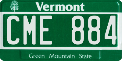 VT license plate CME884