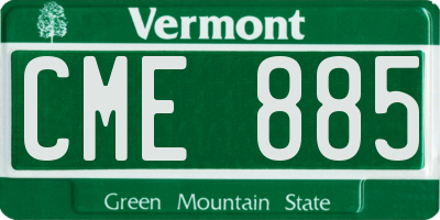 VT license plate CME885
