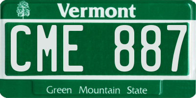 VT license plate CME887