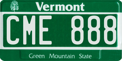 VT license plate CME888