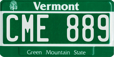 VT license plate CME889