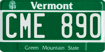 VT license plate CME890