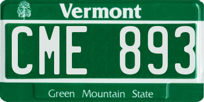 VT license plate CME893