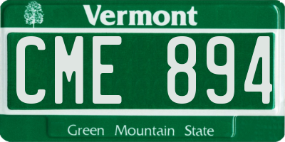 VT license plate CME894