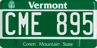 VT license plate CME895