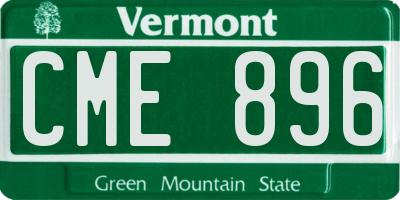 VT license plate CME896
