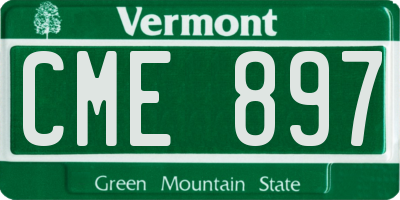 VT license plate CME897
