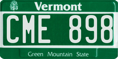 VT license plate CME898