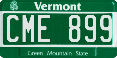VT license plate CME899