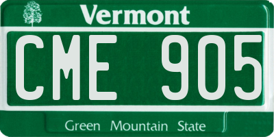 VT license plate CME905