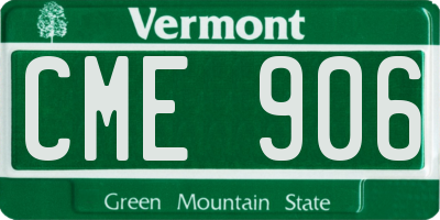 VT license plate CME906