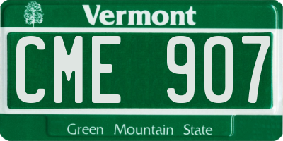 VT license plate CME907