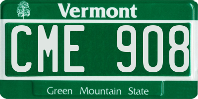 VT license plate CME908
