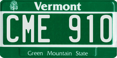 VT license plate CME910