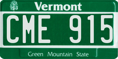 VT license plate CME915
