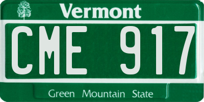 VT license plate CME917