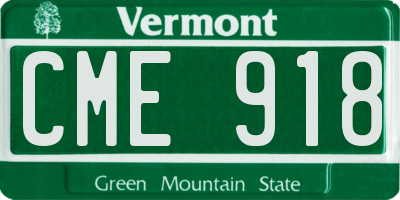 VT license plate CME918