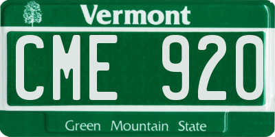 VT license plate CME920