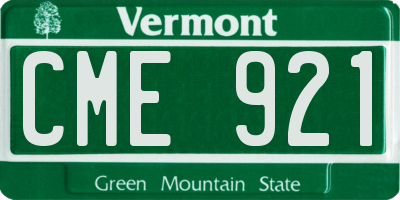 VT license plate CME921