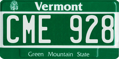 VT license plate CME928