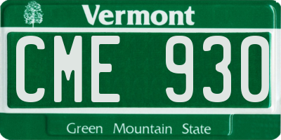 VT license plate CME930