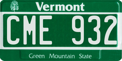 VT license plate CME932