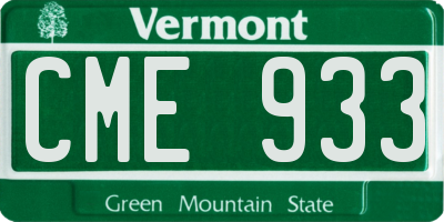 VT license plate CME933